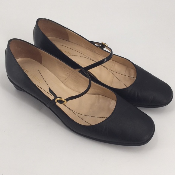 kate spade Shoes - Kate Spade Black Mary Janes Flat Pumps Size 5.5